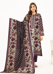 BEIGE & DARK PURPLE Lawn Printed 3Pc Suit (Unstitched)