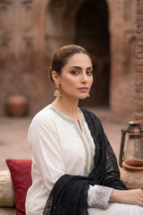 BLACK PREMIUM QUALITY LAWN CHICKAN SUPREME SHAWL