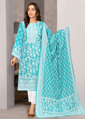 SEA GREEN Lawn Pasted 3Pc Suit (Unstitched)