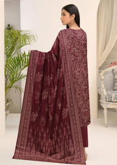 MAROON 3Pc Premium Dhanak Printed Suits (Unstitched)