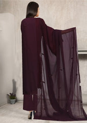 BRINGAL Chiffon Embroidered 3Pc Suit (Unstitched)