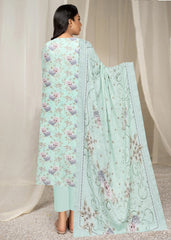 MINT GREEN, GREY & PEACH 3pc Premium Doria linen suit with linen dupatta (Unstitched)