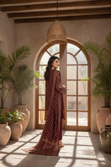 JAM PURPLE 3Pc Premium Dhanak Printed Suits (Unstitched)