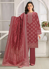 ROSEWOOD PINK 3Pc Premium Dhanak Printed Suits (Unstitched)