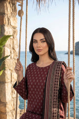 MULBERRY BLACK & WHITE PRINTED LAWN SUIT WITH VOILE DUPATTA 3Pc (Unstitched)