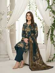 SACRAMENTO GREEN & OLIVE GREEN Printed Premium Lawn 3pc Suit (Unstitched)