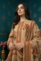 SAND BROWN BLACK BROWN & MAROON Printed Premium Lawn 3pc Suit (Unstitched)