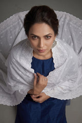 LAWN CRYSTAL CONTRAST CHICKAN KARI SHAWL
