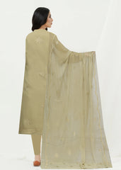 LIGHT MEHNDI GREEN WITH SEQUENCE Chiffon Embroidered 3Pc Suit (Unstitched)