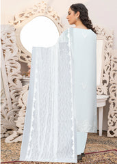 OFF WHITE Chiffon Embroidered 3Pc Suit (Unstitched)