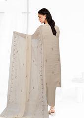 SKIN AND COPPER Chiffon Embroidered 3Pc Suit (Unstitched)