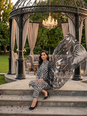 ZEBRA Digital AIR JET DOBBY DORIA SUPREME QUALITY COTTON with Light weight Pure Crinkle Digital Dupatta 3pc Suit (Unstitched)