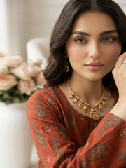 FALU RED Supreme Lawn 3pc suit with Luxury Voile Dupatta