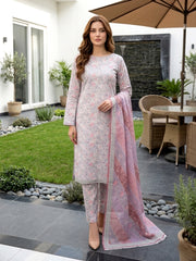 MULTI FLORAL DIGITAL PRINTED PREMIUM LAWN WITH FANCY DIAMOND DUPATTA 3Pc Suit (Unstitched)