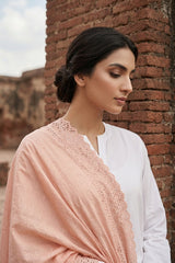 Lawn Crystal Contrast Chikankari Shawl