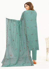 SAGE GREEN Chiffon Embroidered 3Pc Suit (Unstitched)