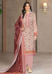LIGHT AND DARK TEA PINK Digital Printed Premium Lawn 3pc Suit (Unstitched)