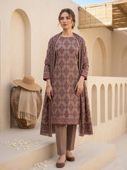 THUNDER GRAY WITH PINK Digital Printed Premium Lawn with Light weight Voile Dupatta 3pc Suit (Unstitched)