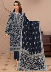 NAVY BLUE 3pc Premium linen pasted suit with linen dupatta (Unstitched)