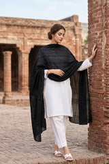 BLACK PREMIUM QUALITY LAWN CHICKAN SUPREME SHAWL