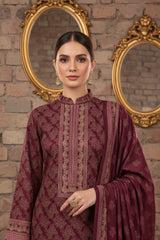 GRAPE PURPLE 3Pc Premium Dhanak Printed Suits (Unstitched)