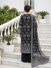BLACK & WHITE Premium Classic Lawn 3pc Suit with Light Weight Voile Dupatta (Unstitched)