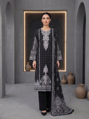 BLACK & WHITE Premium Classic Lawn 3pc Suit with Luxury Voile Dupatta (Unstitched)