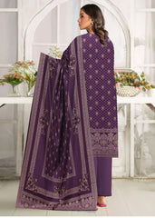 DEEP PURPLE 3Pc Premium Dhanak Printed Suits (Unstitched)