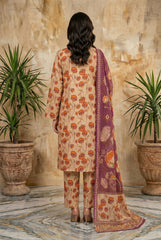 REBECCA PURPLE WITH MULTI PRINT Printed Full Suit with FANCY ZARI Dupatta 3pc (Unstitched)