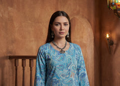 FEROZI ROYAL BLUE WITH MULTI PRINT Premium Doria Lawn 2pc (Unstitched)