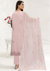 TEA PINK WITH SEQUINS Chiffon Embroidered 3Pc Suit (Unstitched)