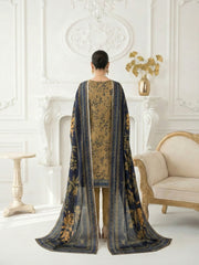 MEHNDI GREEN & NAVY BLUE Premium Swiss Voile 3 PC Printed Suit (Unstitched)
