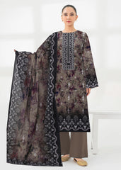 GREY & PURPLE Digital Printed Premium Lawn 3pc Suit (Unstitched)