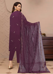 DARK PLUM GOLD Organza Embroidered with Beads & Sequence 3Pc Suit (Unstitched)