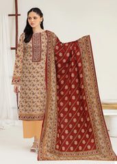 LIGHT PEACH & DARK RED Lawn Printed 3Pc Suit (Unstitched)