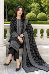 BLACK & WHITE Premium Classic Lawn 3pc Suit with Light Weight Voile Dupatta (Unstitched)