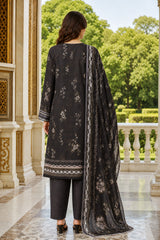 BLACK,GREEN & CREAM Premium Classic Lawn 3pc Suit with Light Weight Voile Dupatta (Unstitched)