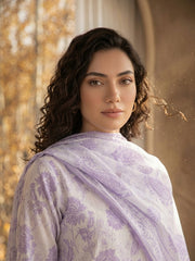 LAVENDER Supreme Lawn 3pc suit with Luxury Voile Dupatta