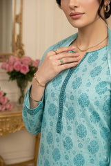 CAPRI BLUE Supreme Lawn 3pc suit with Luxury Voile Dupatta