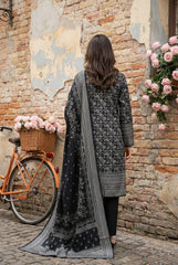 BLACK 3Pc Premium Dhanak Printed Suits (Unstitched)