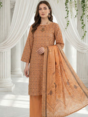 ROYAL YELLOW & GRAY Premium Swiss Voile 3 PC Printed Suit (Unstitched)