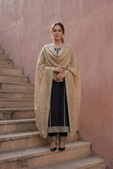 EMBROIDERED SWISS LAWN LACE DIAMOND STONE WORK SHAWL