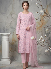 ELEGANT DUSTY PINK LAWN Embroidered 3Pc Suit (Unstitched)