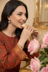 FALU RED Supreme Lawn 3pc suit with Luxury Voile Dupatta