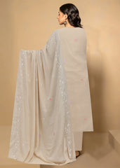 SKIN WITH DULL GOLD AND MULTI COLOUR FLOWER Chiffon Embroidered 3Pc Suit (Unstitched)