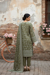 PASTEL GREEN 3Pc Premium Dhanak Printed Suits (Unstitched)