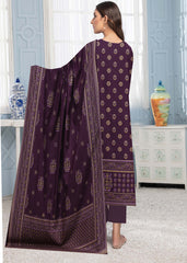 EGG PLANT PURPLE 3Pc Premium Dhanak Printed Suits (Unstitched)