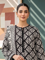 BLACK & WHITE DIGITAL PRINTED PREMIUM LAWN SUIT WITH FINE LAWN DUPATTA 3Pc (Unstitched)