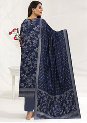DENIM BLUE 3Pc Premium Dhanak Printed Suits (Unstitched)
