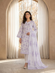 LAVENDER Supreme Lawn 3pc suit with Luxury Voile Dupatta